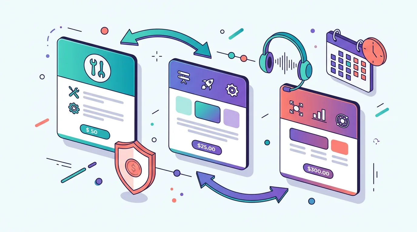 Pricing and support cards for renewal, refund, cancellation, and help channels.