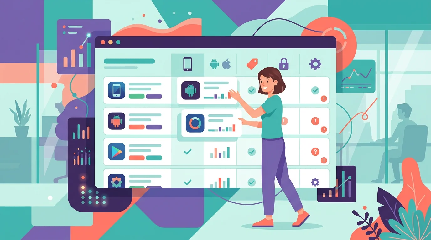 A neutral comparison dashboard ranking phone monitoring apps by platform, access, price, and caveat