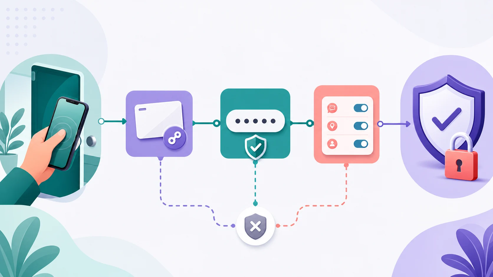 Physical access, credentials, and verification-code decision path