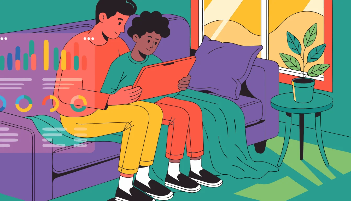 A parent reviewing Android app time and supervision controls without opening private Facebook content.
