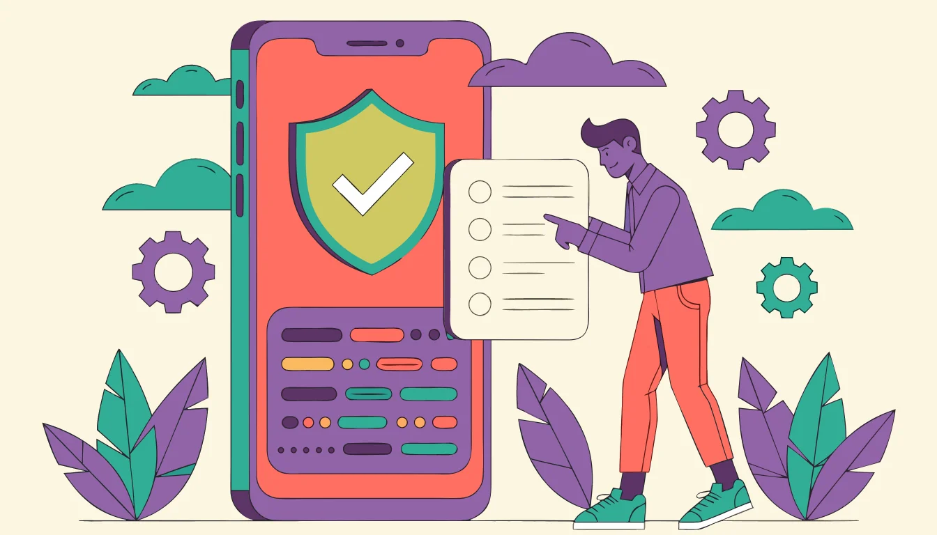 An authorized adult reviewing Android device monitoring and Facebook access limits.