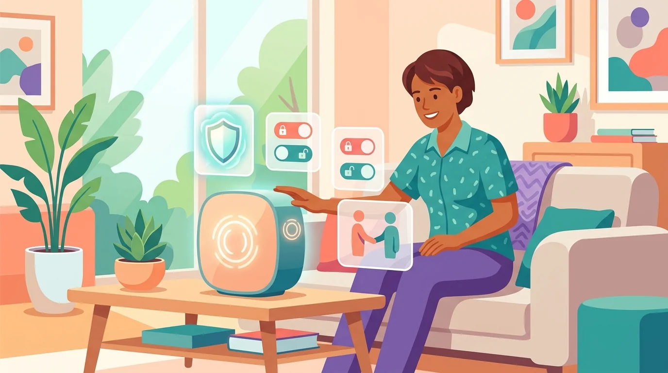 Transparent family controls and shared device safety options arranged for comparison.