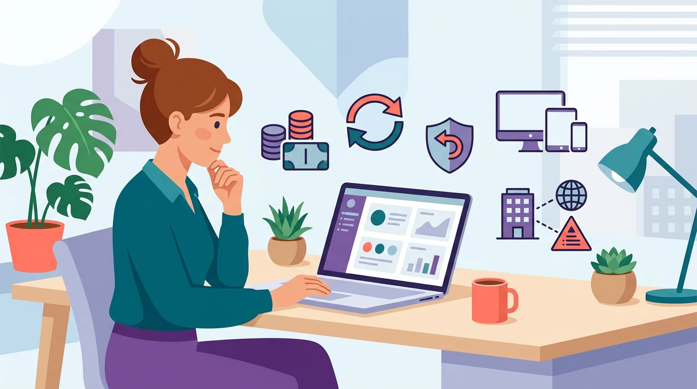 A buyer reviewing subscription price, renewal, refund, and vendor-risk checks.