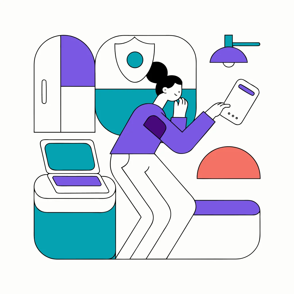 A digital-safety specialist helping someone connect device access, account recovery, and personal safety planning.