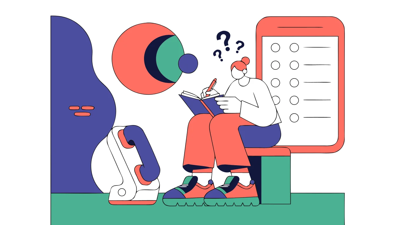 Employee writing questions about monitoring scope