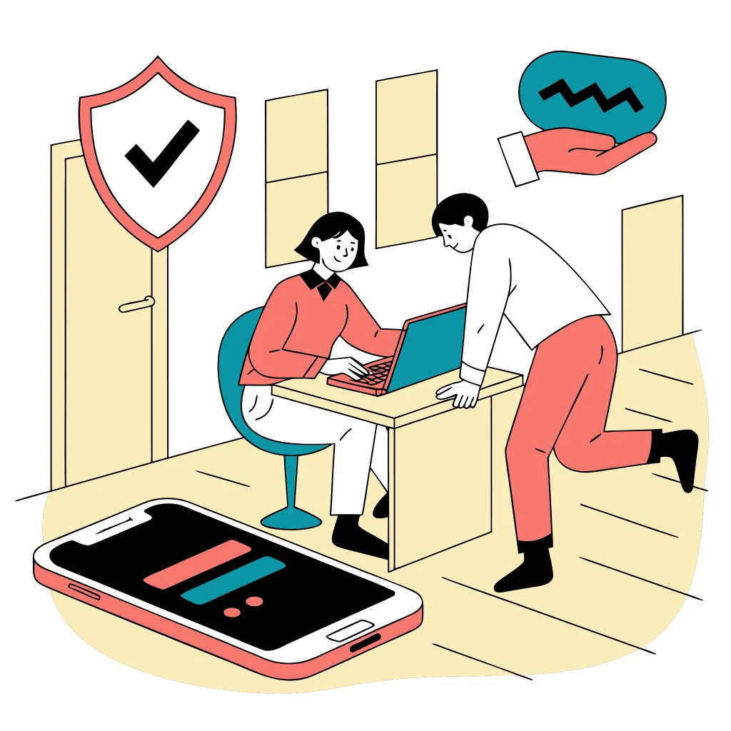 A trusted supporter helping someone review unexpected location sharing from a safer device.
