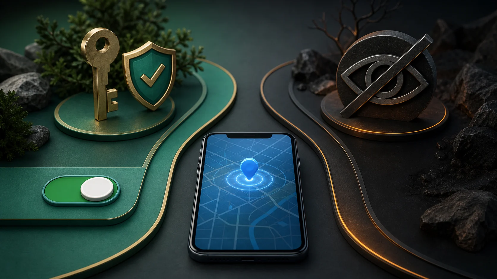 Authorized phone finding and covert tracking follow different paths