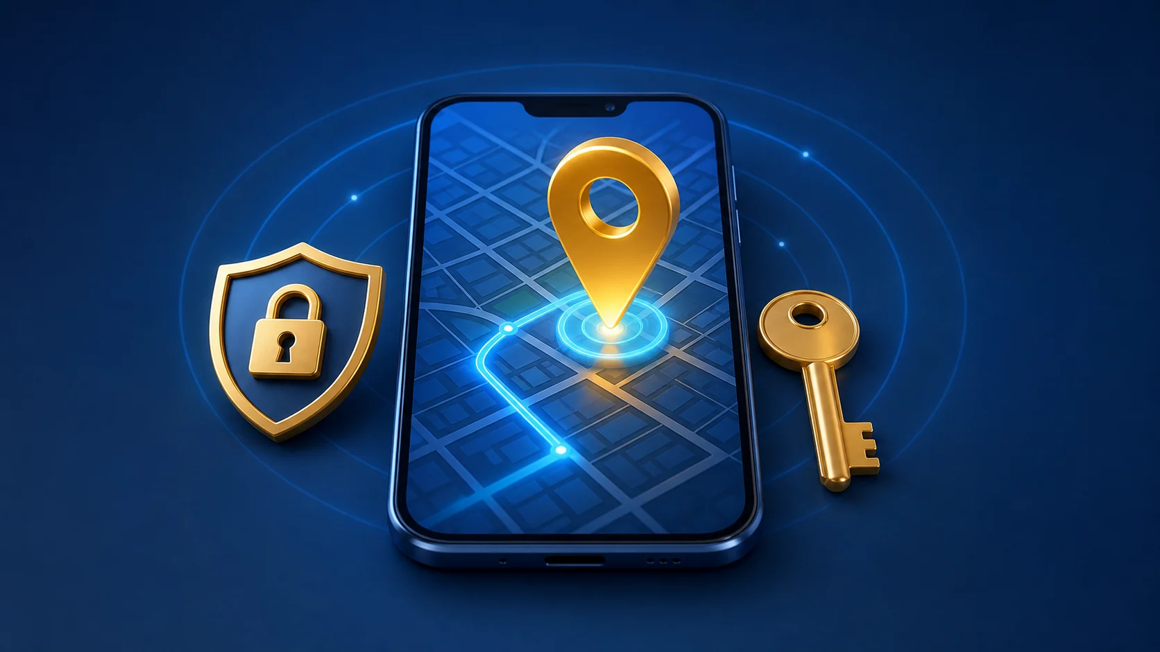 A generic owner account securely receiving a current phone location.
