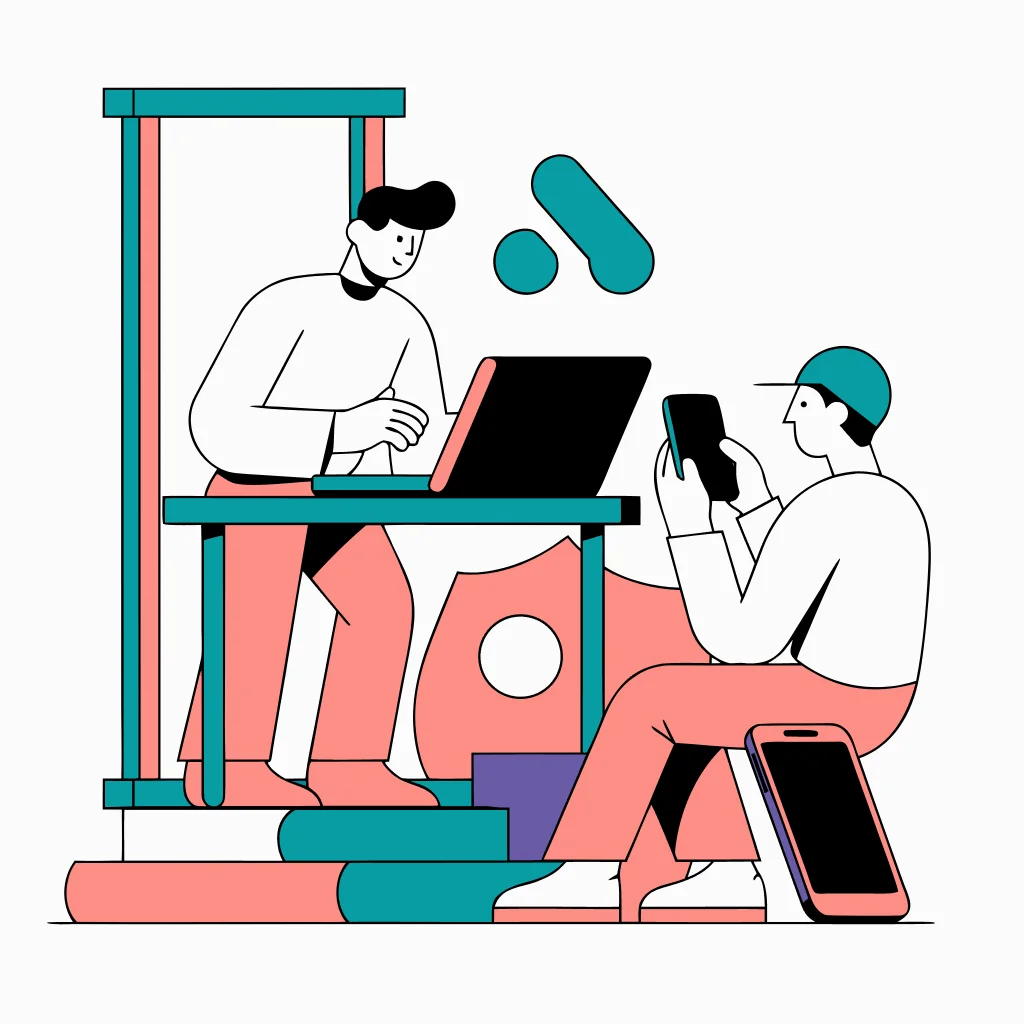 A trusted support person helping a mobile user recover carrier and account access from a safer device.